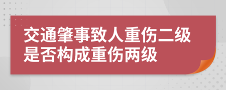 交通肇事致人重伤二级是否构成重伤两级