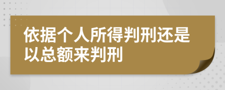 依据个人所得判刑还是以总额来判刑