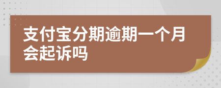 支付宝分期逾期一个月会起诉吗