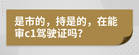 是市的，持是的，在能审c1驾驶证吗？