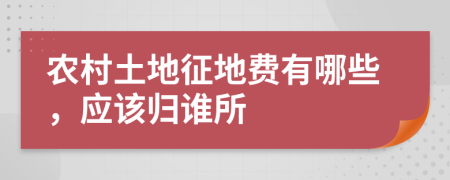 农村土地征地费有哪些，应该归谁所