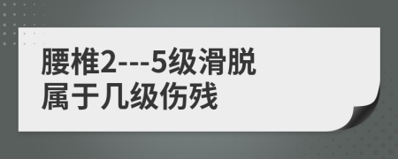 腰椎2---5级滑脱属于几级伤残