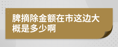 脾摘除金额在市这边大概是多少啊