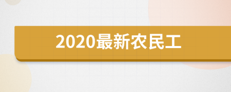 2020最新农民工