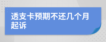 透支卡预期不还几个月起诉