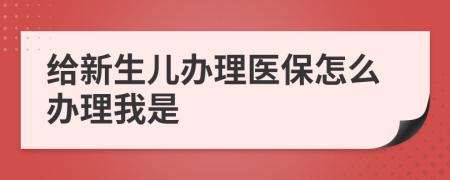 给新生儿办理医保怎么办理我是