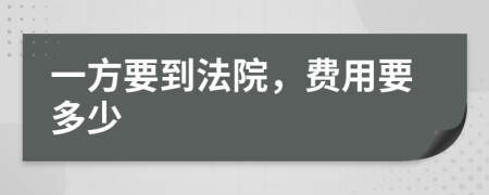 一方要到法院，费用要多少