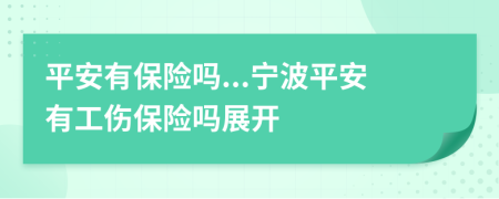 平安有保险吗...宁波平安有工伤保险吗展开