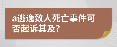 a逃逸致人死亡事件可否起诉其及？