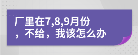 厂里在7,8,9月份，不给，我该怎么办