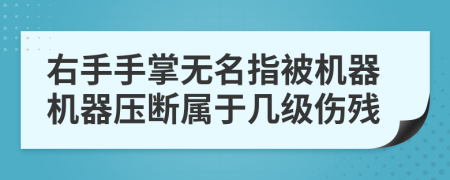 右手手掌无名指被机器机器压断属于几级伤残