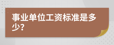 事业单位工资标准是多少？