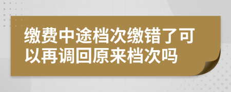 缴费中途档次缴错了可以再调回原来档次吗