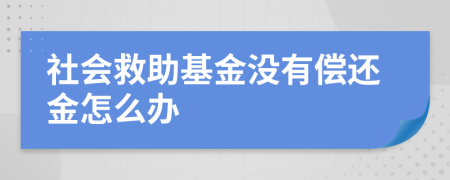 社会救助基金没有偿还金怎么办