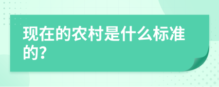 现在的农村是什么标准的？