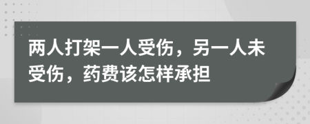 两人打架一人受伤，另一人未受伤，药费该怎样承担