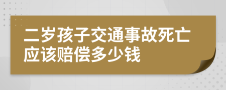 二岁孩子交通事故死亡应该赔偿多少钱