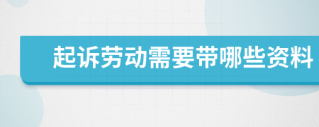 起诉劳动需要带哪些资料