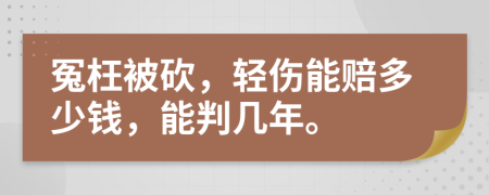 冤枉被砍，轻伤能赔多少钱，能判几年。