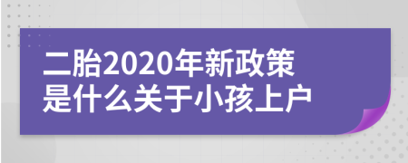 二胎2020年新政策是什么关于小孩上户
