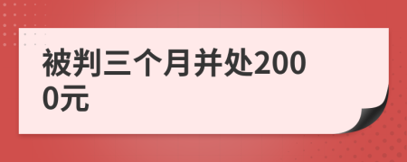 被判三个月并处2000元