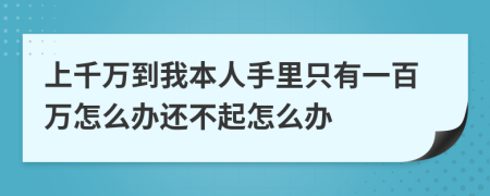 上千万到我本人手里只有一百万怎么办还不起怎么办