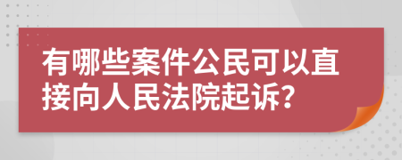 有哪些案件公民可以直接向人民法院起诉？