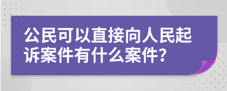 公民可以直接向人民起诉案件有什么案件？