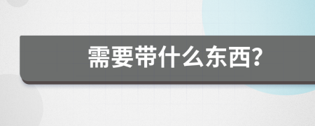 需要带什么东西？