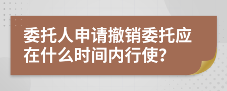 委托人申请撤销委托应在什么时间内行使？