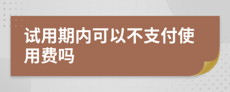 试用期内可以不支付使用费吗