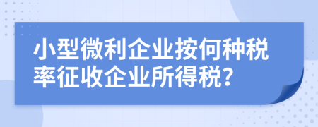 小型微利企业按何种税率征收企业所得税？