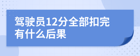驾驶员12分全部扣完有什么后果