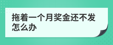 拖着一个月奖金还不发怎么办