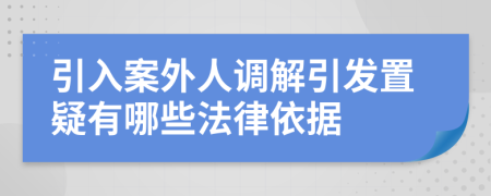 引入案外人调解引发置疑有哪些法律依据