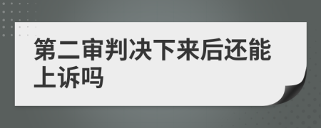 第二审判决下来后还能上诉吗