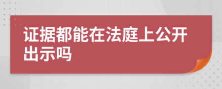 证据都能在法庭上公开出示吗