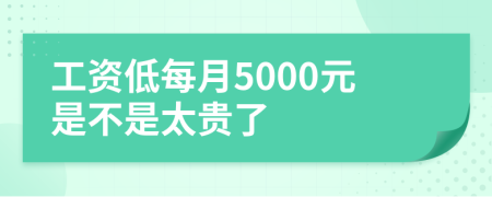 工资低每月5000元是不是太贵了