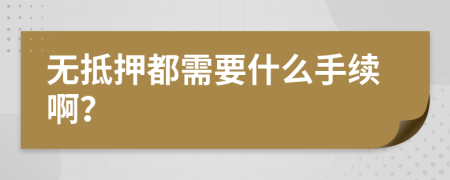 无抵押都需要什么手续啊？
