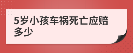 5岁小孩车祸死亡应赔多少