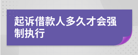 起诉借款人多久才会强制执行