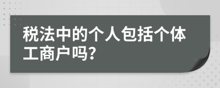 税法中的个人包括个体工商户吗？