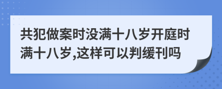 共犯做案时没满十八岁开庭时满十八岁,这样可以判缓刊吗