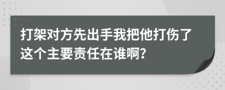 打架对方先出手我把他打伤了这个主要责任在谁啊？