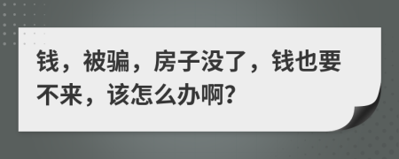 钱，被骗，房子没了，钱也要不来，该怎么办啊？