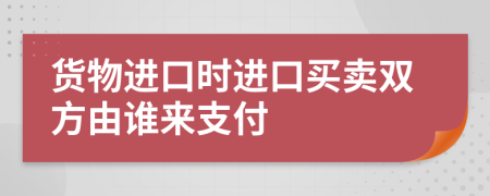 货物进口时进口买卖双方由谁来支付