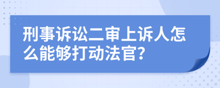 刑事诉讼二审上诉人怎么能够打动法官？