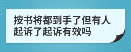 按书将都到手了但有人起诉了起诉有效吗