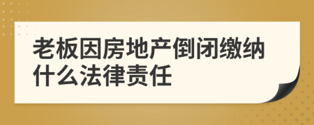 老板因房地产倒闭缴纳什么法律责任