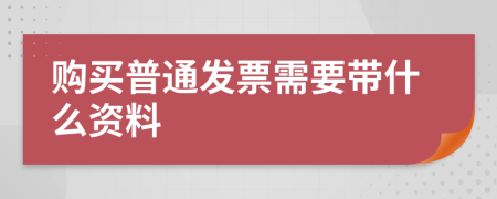 购买普通发票需要带什么资料